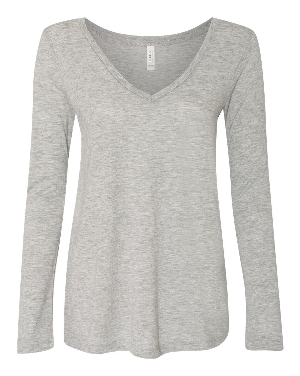 Women's Flowy Long Sleeve V-Neck Tee - styleImage