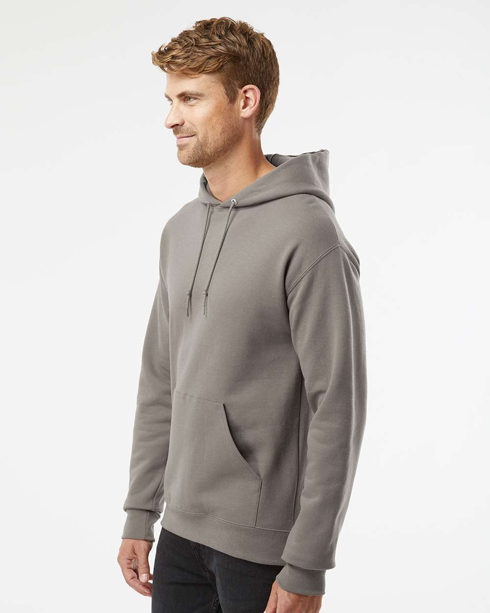 Unisex NuBlend® Hooded Sweatshirt - OnModelSide - B22035563 - Rock