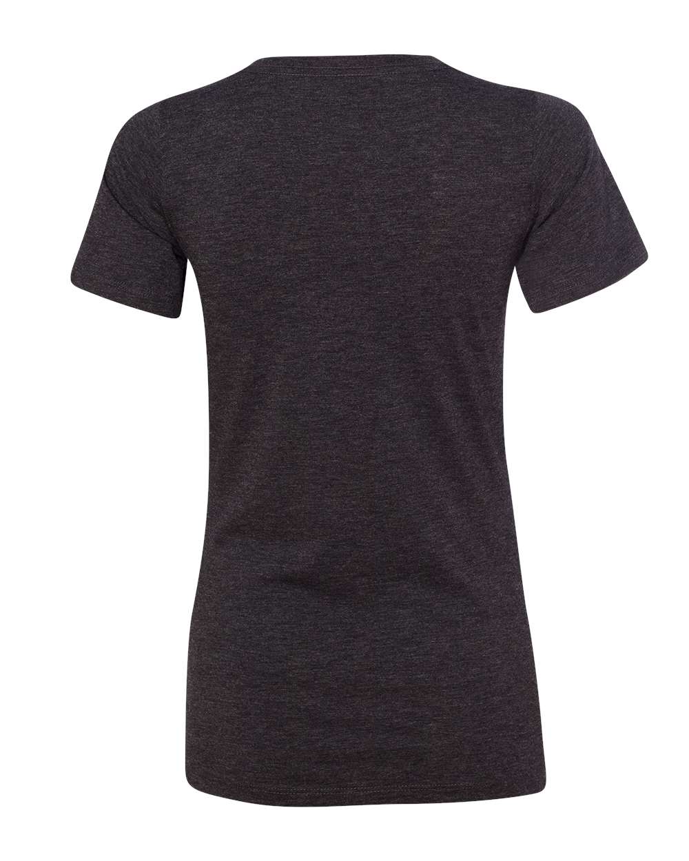 Women's Relaxed Triblend V-Neck Tee - Back - B81006363 - Charcoal Black Triblend