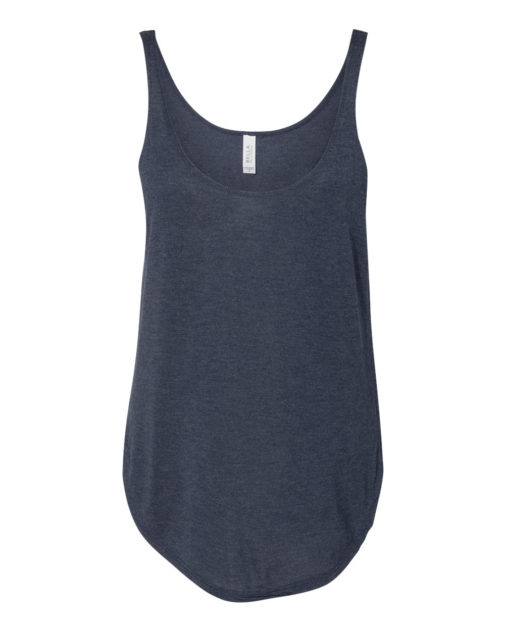 Women's Flowy Tank with Side Slit - Front - B56806653 - Heather Navy