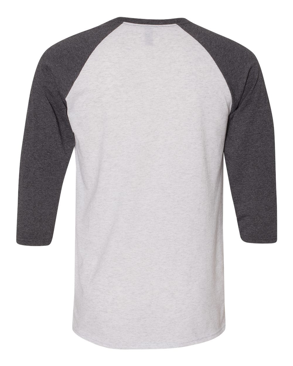 Unisex Triblend Three-Quarter Raglan Baseball T-Shirt - Back - B14835013 - White Heather/ Black Heather