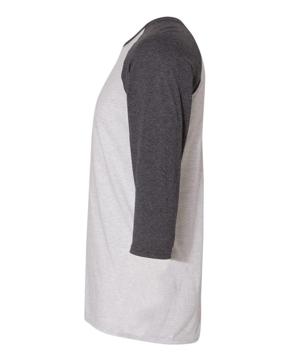 Unisex Triblend Three-Quarter Raglan Baseball T-Shirt - DirectSide - B14835013 - White Heather/ Black Heather