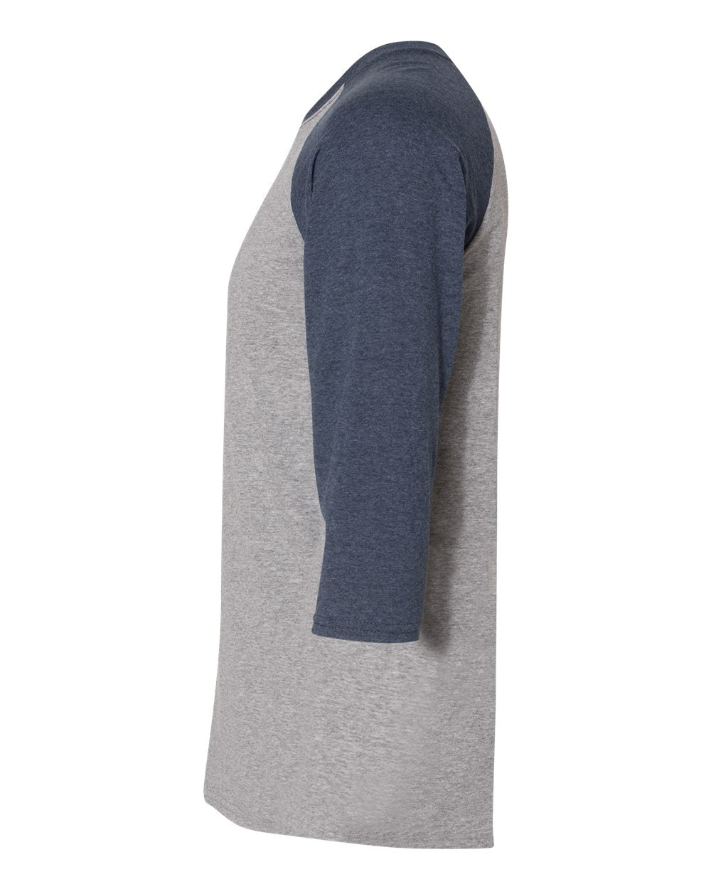 Unisex Triblend Three-Quarter Raglan Baseball T-Shirt - DirectSide - B14835973 - Oxford/ Indigo Heather