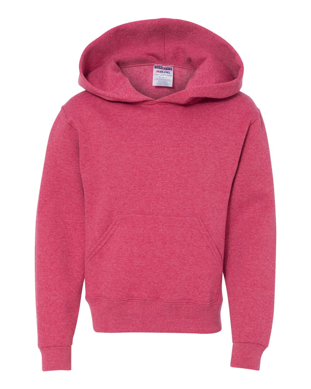 Youth NuBlend® Hooded Sweatshirt - Front - B32035713 - Vintage Heather Red