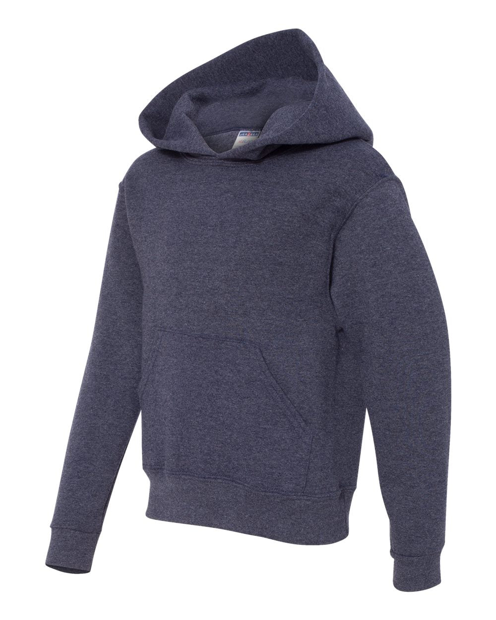 Youth NuBlend® Hooded Sweatshirt - Side - B32035643 - Vintage Heather Navy
