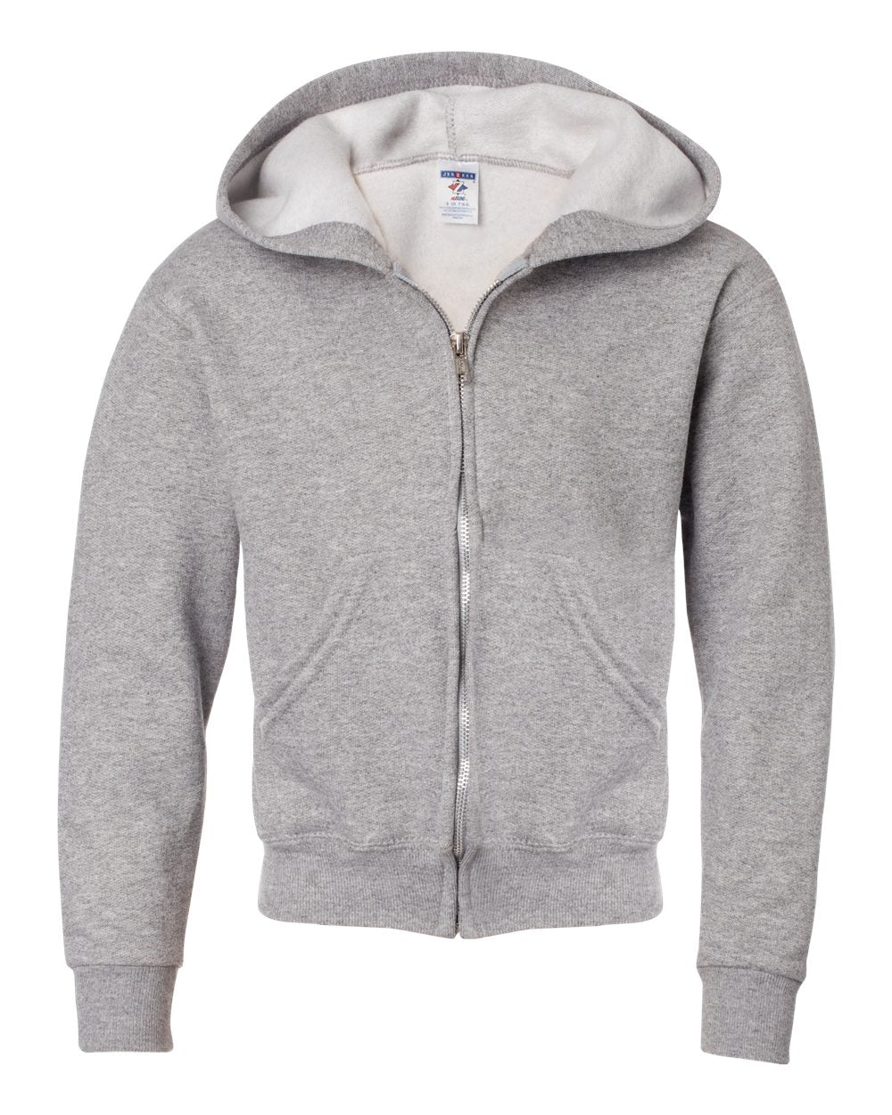 Youth NuBlend® Full-Zip Hooded Sweatshirt - Front - B32335133 - Oxford