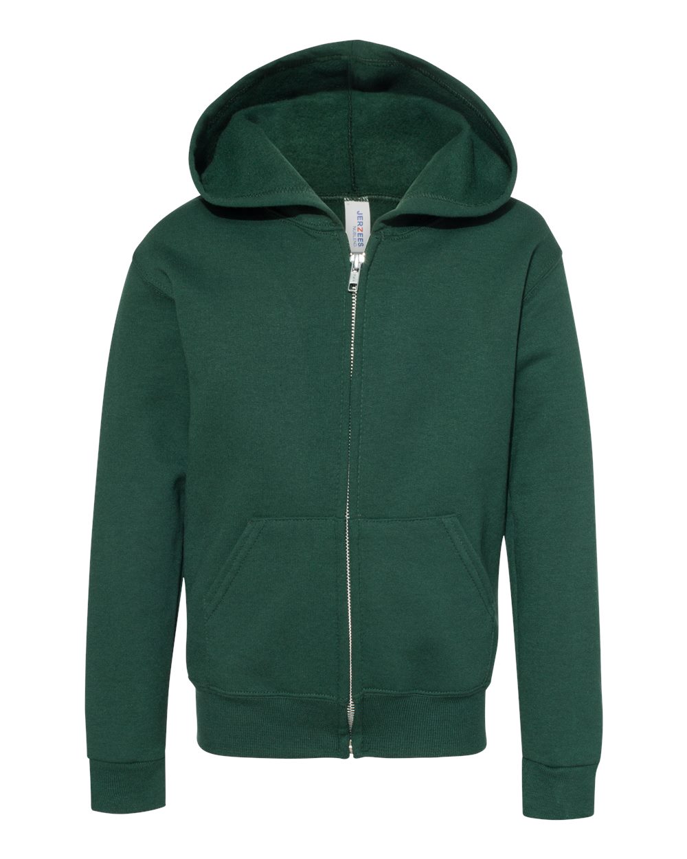 Youth NuBlend® Full-Zip Hooded Sweatshirt - Front - B32335543 - Forest Green