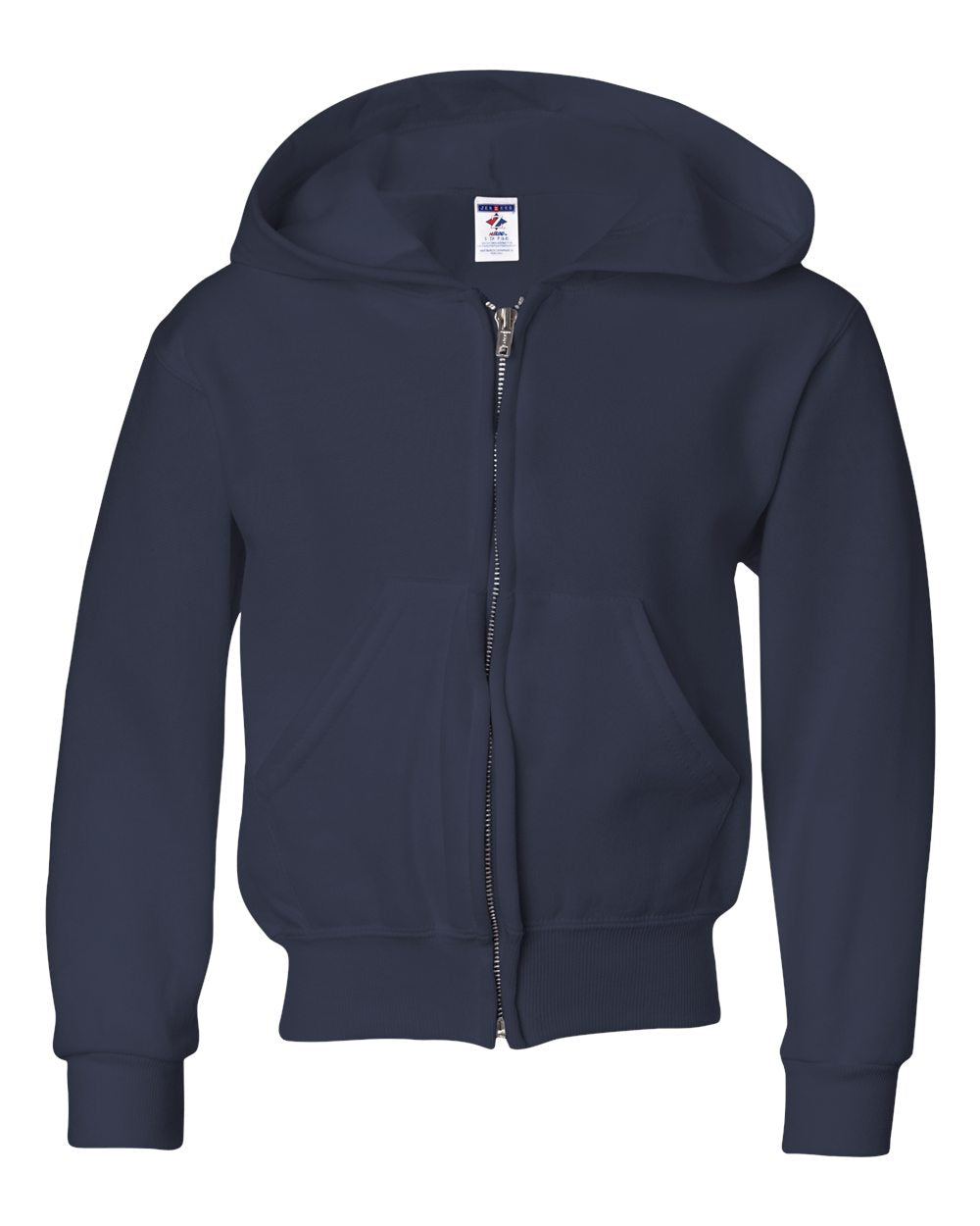 Youth NuBlend® Full-Zip Hooded Sweatshirt - Front - B32335653 - J. Navy