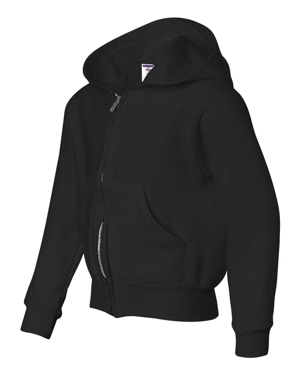 Youth NuBlend® Full-Zip Hooded Sweatshirt - Side - B32335503 - Black