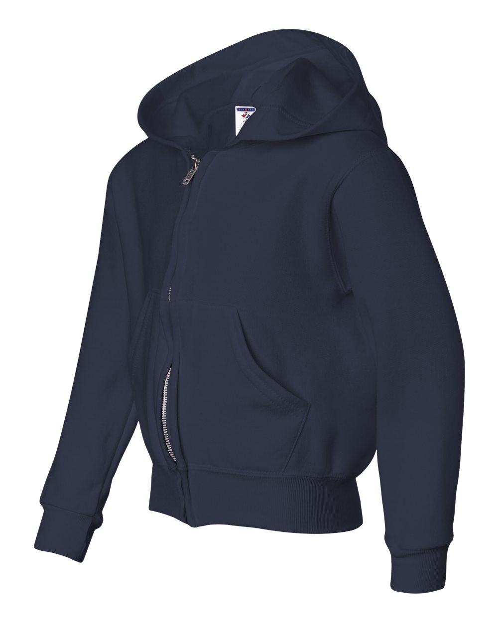 Youth NuBlend® Full-Zip Hooded Sweatshirt - Side - B32335653 - J. Navy