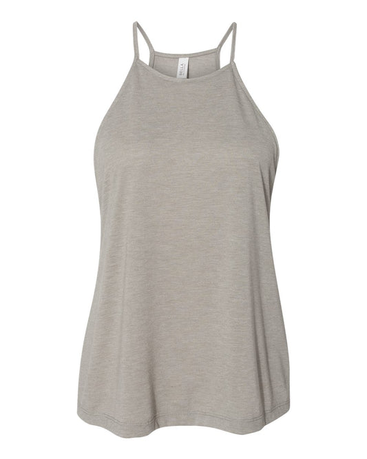 Women's Flowy High-Neck Tank - Front - B37206363 - Heather Stone