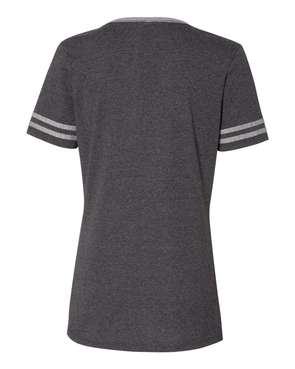 Women's Varsity Triblend V-Neck T-Shirt - Back - B84135513 - Black Heather/ Oxford