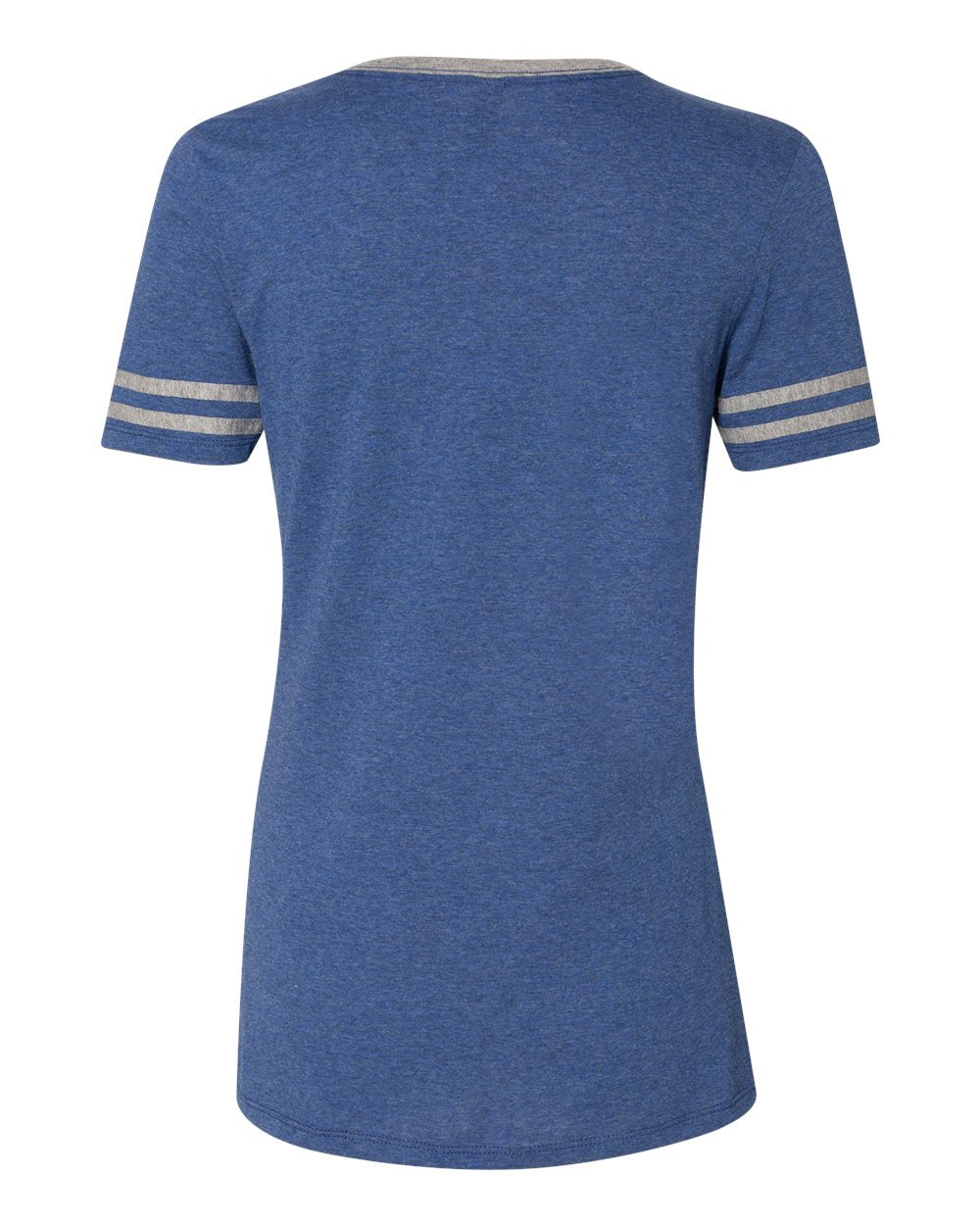 Women's Varsity Triblend V-Neck T-Shirt - Back - B84135763 - True Blue Heather/ Oxford