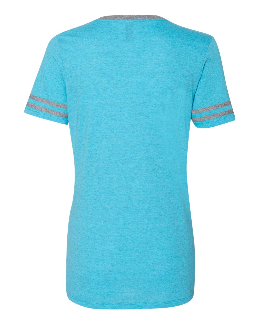 Women's Varsity Triblend V-Neck T-Shirt - Back - B84135973 - Caribbean Blue/ Oxford