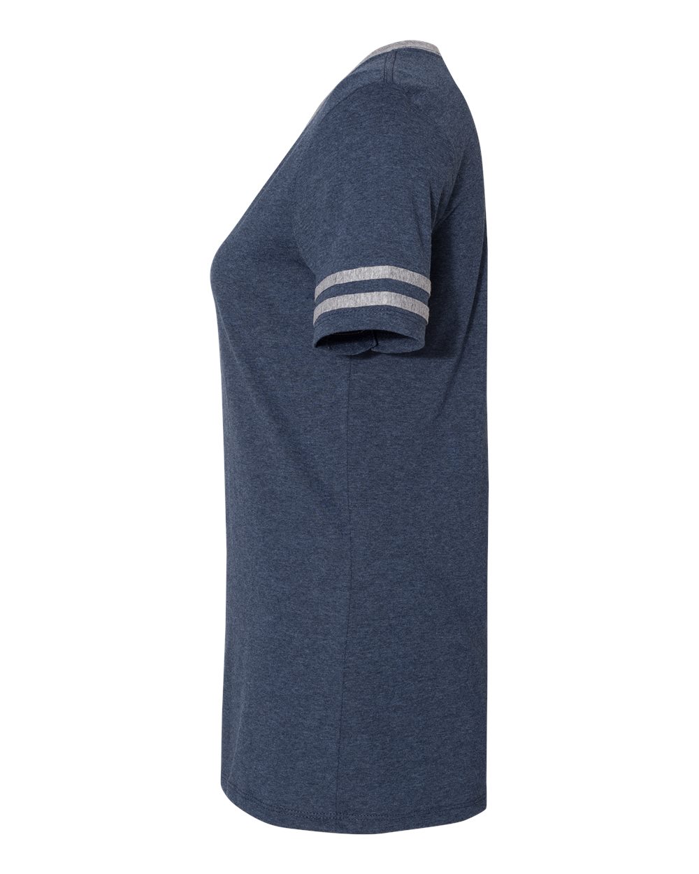 Women's Varsity Triblend V-Neck T-Shirt - DirectSide - B84135683 - Indigo Heather/ Oxford