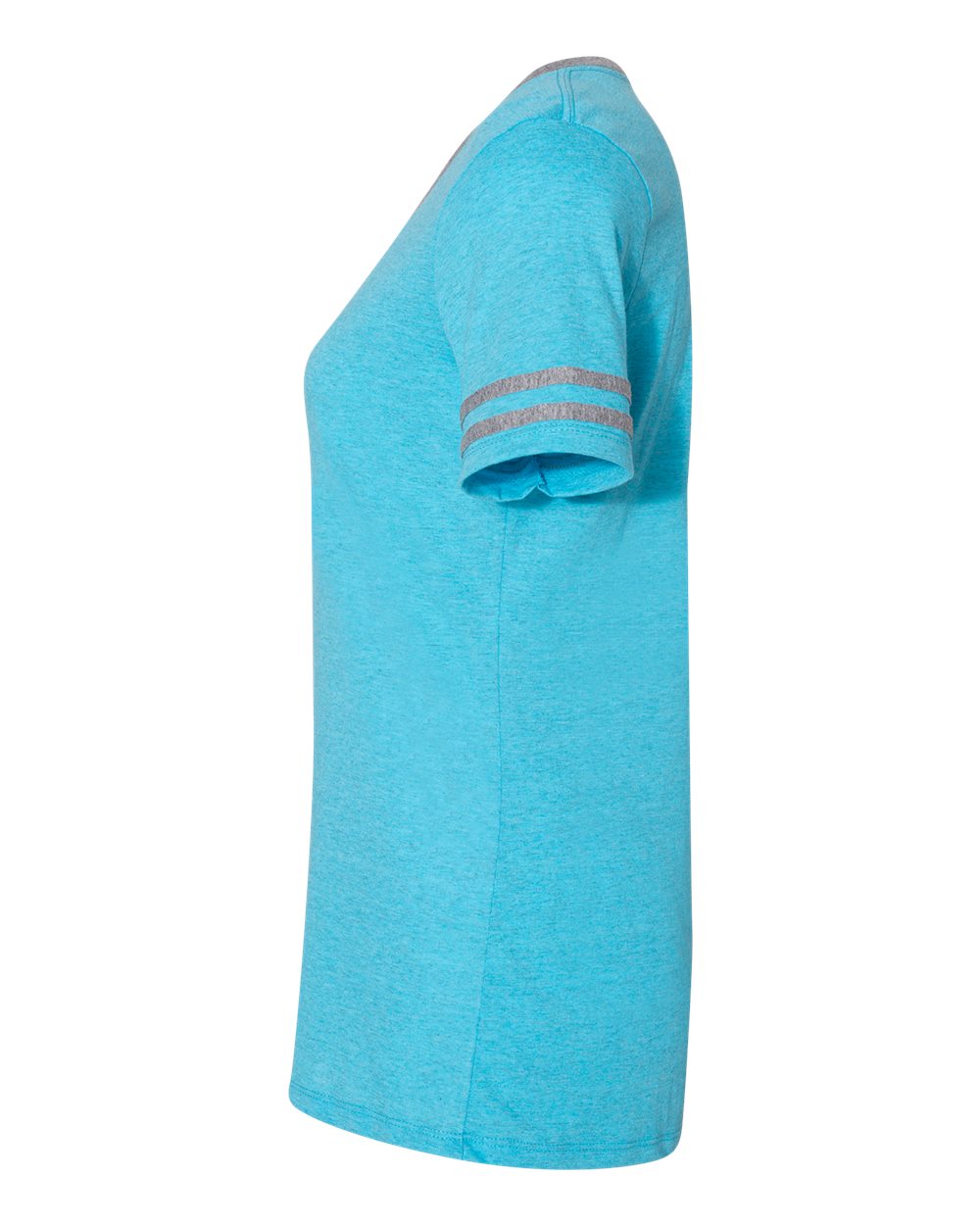 Women's Varsity Triblend V-Neck T-Shirt - DirectSide - B84135973 - Caribbean Blue/ Oxford
