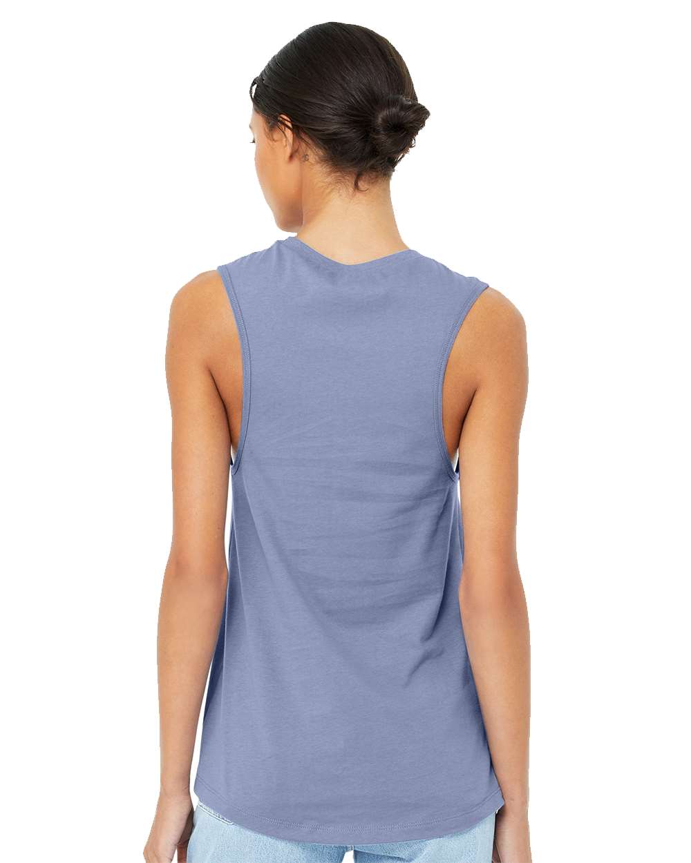 Women's Jersey Muscle Tank - OnModelBack - B33406363 - Lavender Blue