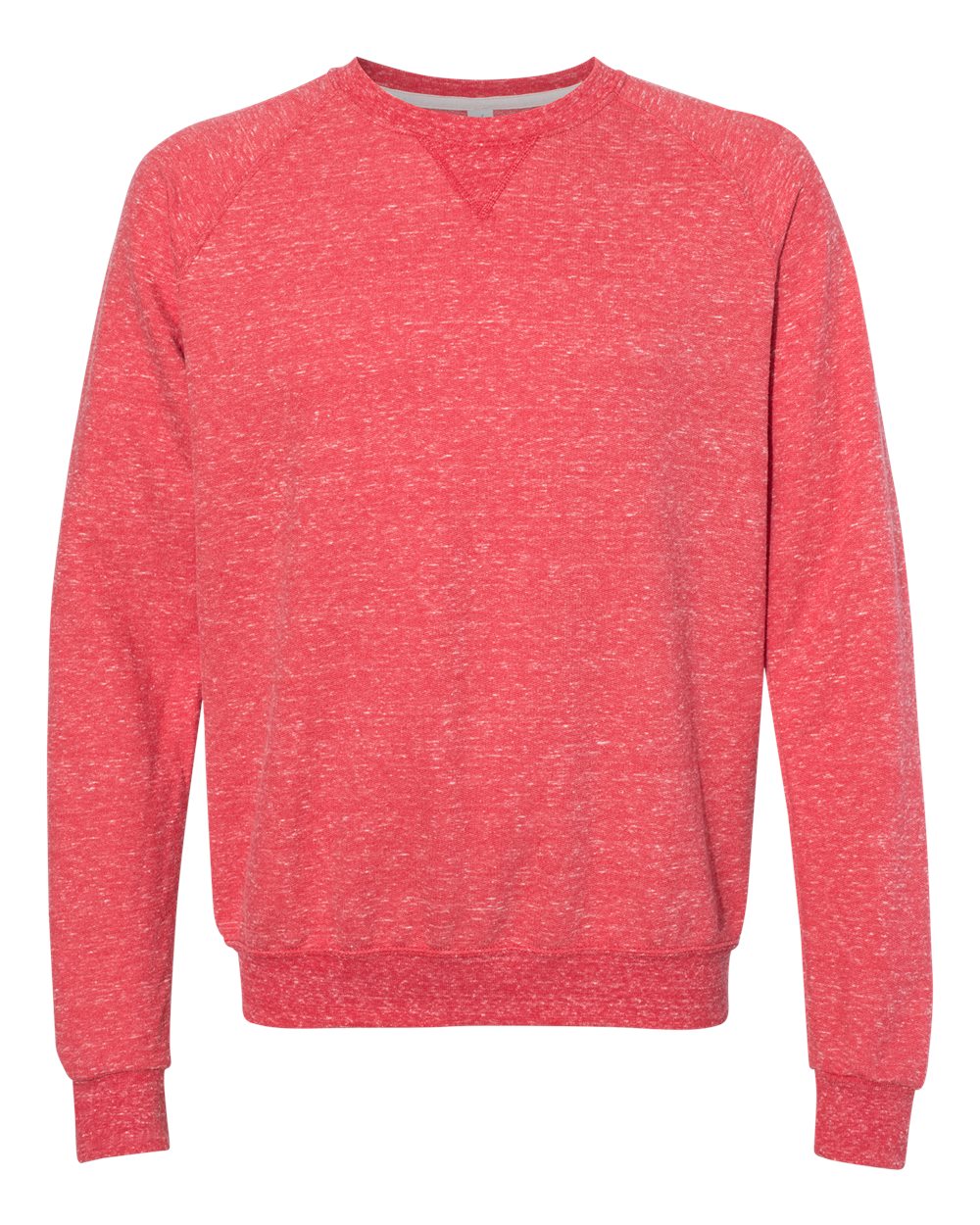 Unisex Snow Heather French Terry Crewneck Sweatshirt - Front - B50235703 - Red