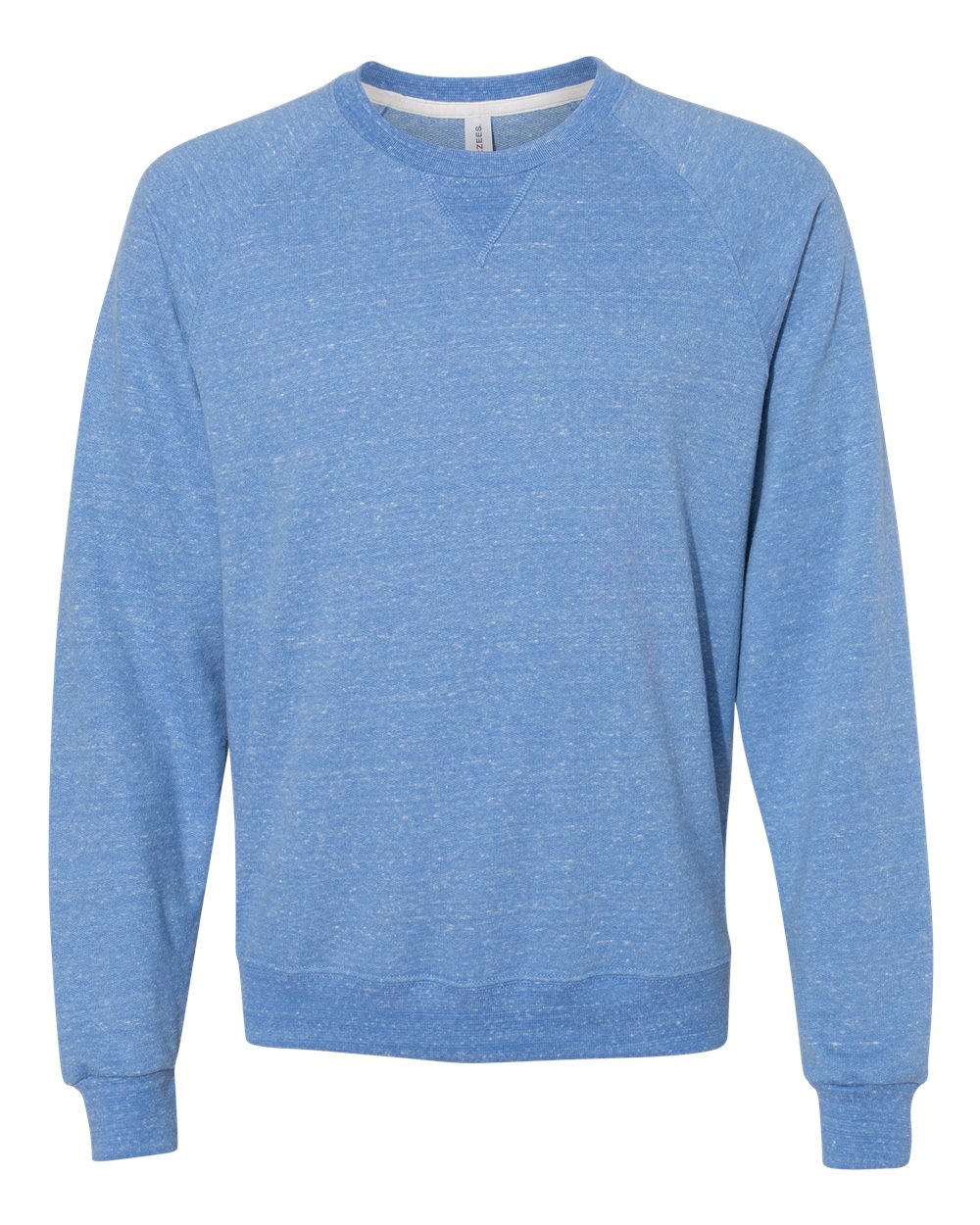 Unisex Snow Heather French Terry Crewneck Sweatshirt - Front - B50235753 - Royal
