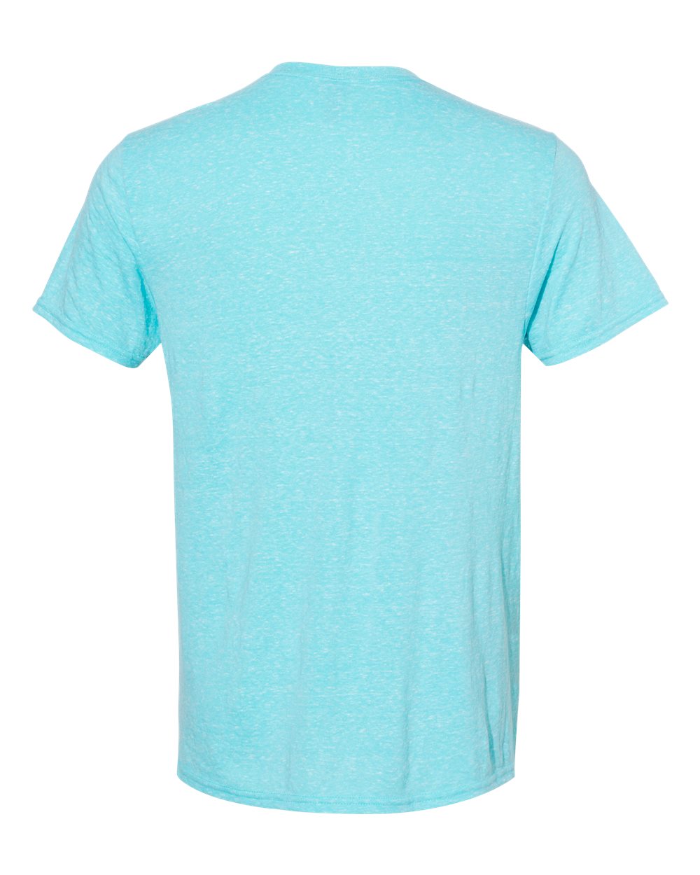 Unisex Snow Heather Jersey T-Shirt - Back - B50435972 - Caribbean Blue