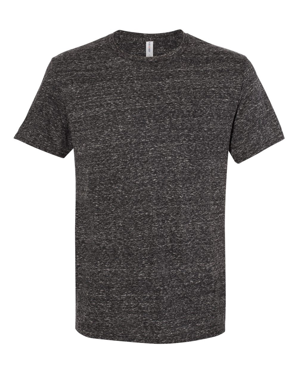 Unisex Snow Heather Jersey T-Shirt - Front - B50435502 - Black Ink