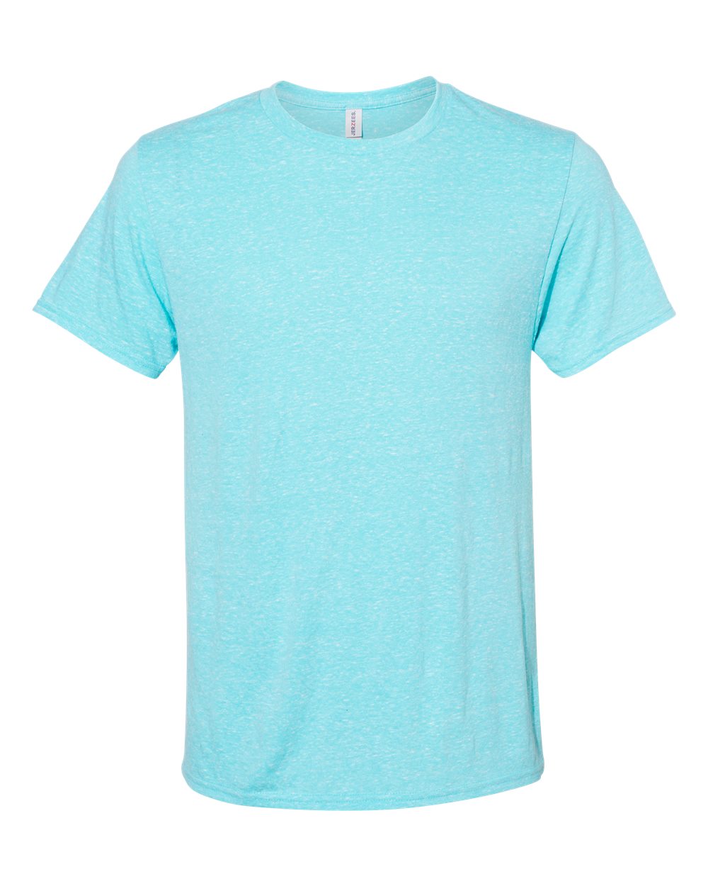 Unisex Snow Heather Jersey T-Shirt - Front - B50435972 - Caribbean Blue