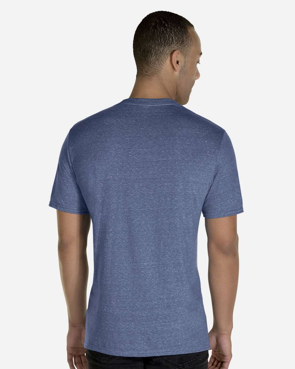 Unisex Snow Heather Jersey T-Shirt - OnModelBack - B50435682 - Denim