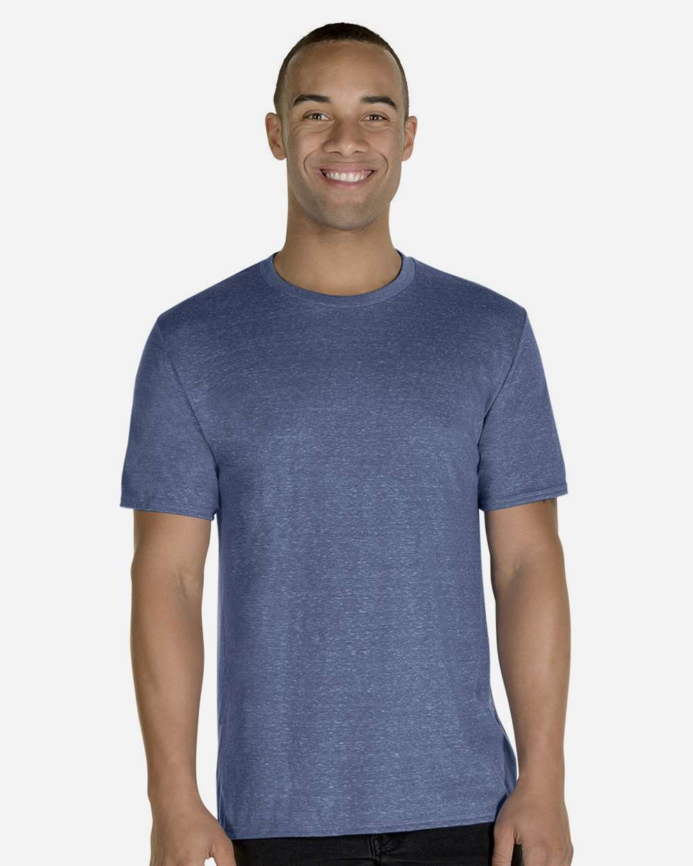 Unisex Snow Heather Jersey T-Shirt - OnModelFront - B50435682 - Denim