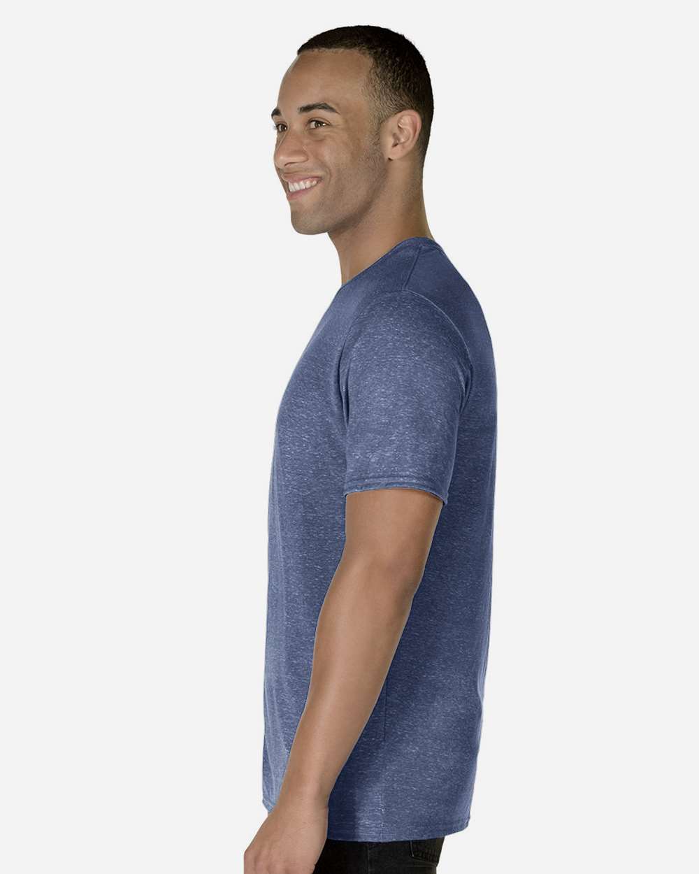 Unisex Snow Heather Jersey T-Shirt - OnModelSide - B50435682 - Denim
