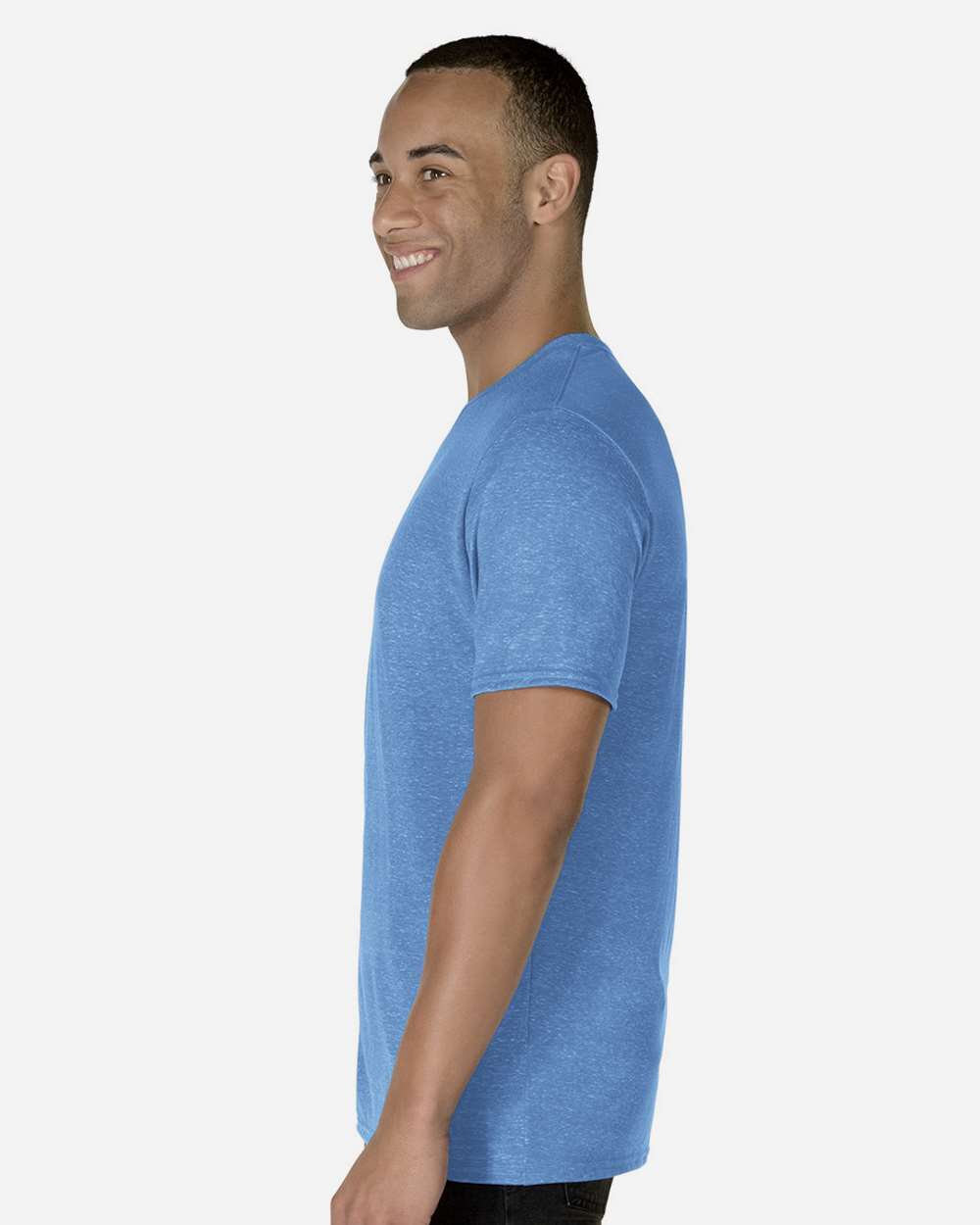 Unisex Snow Heather Jersey T-Shirt - OnModelSide - B50435752 - Royal