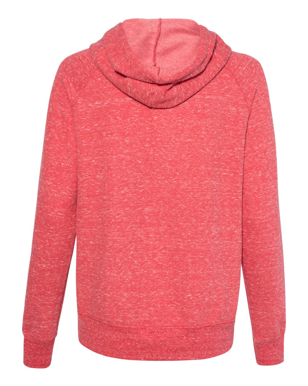 Women's Snow Heather French Terry Full-Zip Hooded Sweatshirt - Back - B50835703 - Red