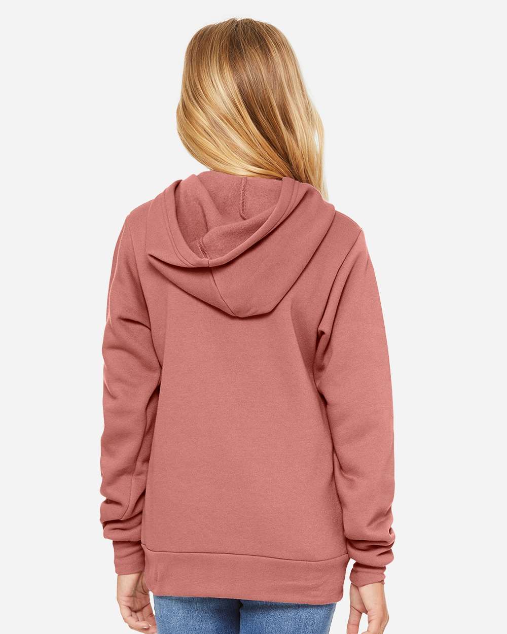 Youth Sponge Fleece Hoodie - OnModelBack - B22806273 - Mauve