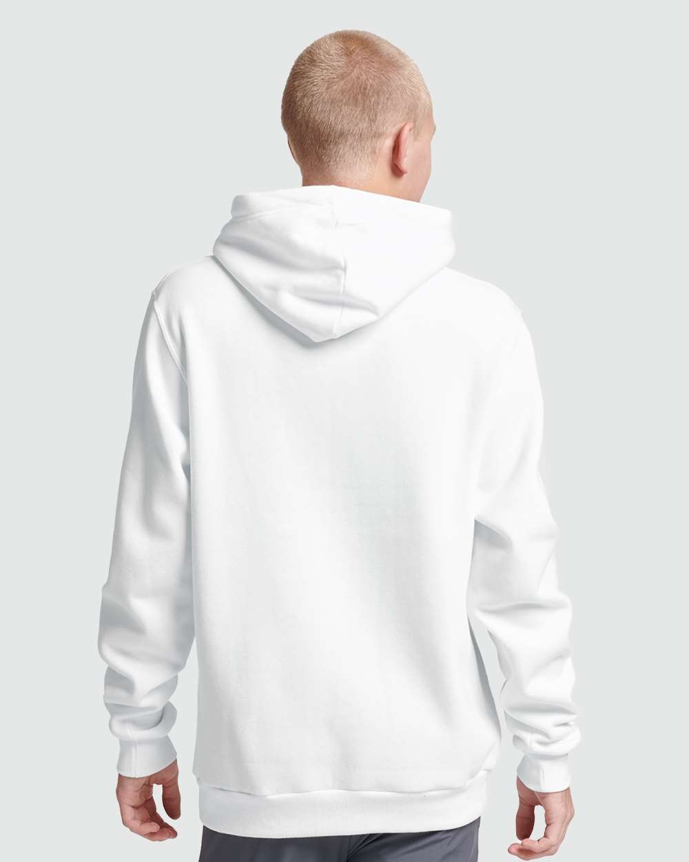 Unisex Eco™ Premium Blend Ring-Spun Hooded Sweatshirt - OnModelBack - B12235002 - White