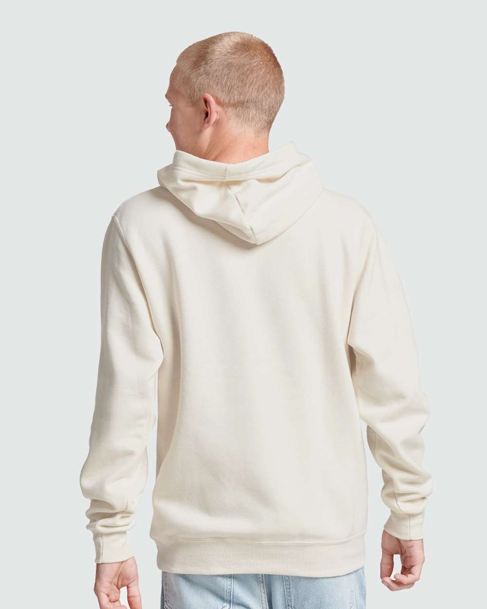 Unisex Eco™ Premium Blend Ring-Spun Hooded Sweatshirt - OnModelBack - B12235232 - Sweet Cream Heather