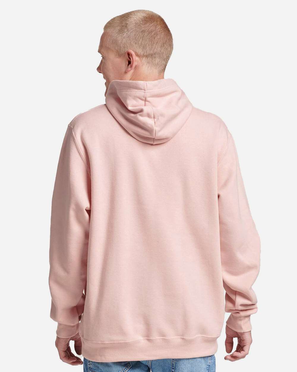 Unisex Eco™ Premium Blend Ring-Spun Hooded Sweatshirt - OnModelBack - B12235302 - Blush Pink