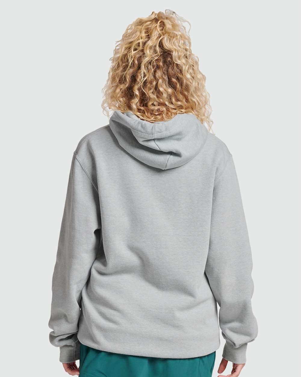 Unisex Eco™ Premium Blend Ring-Spun Hooded Sweatshirt - OnModelBack - B12235352 - Frost Grey Heather