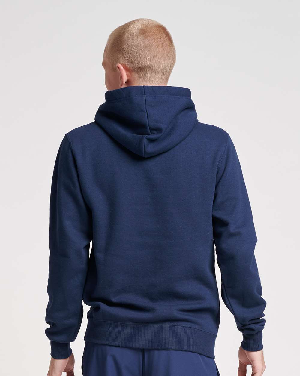 Unisex Eco™ Premium Blend Ring-Spun Hooded Sweatshirt - OnModelBack - B12235653 - J. Navy