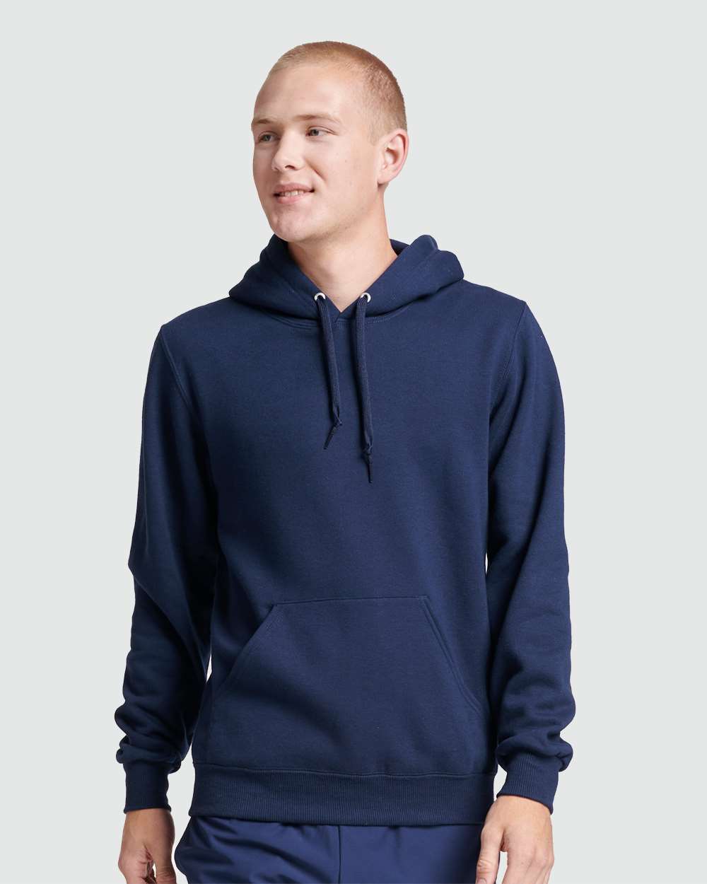 Unisex Eco™ Premium Blend Ring-Spun Hooded Sweatshirt - OnModelFront - B12235653 - J. Navy