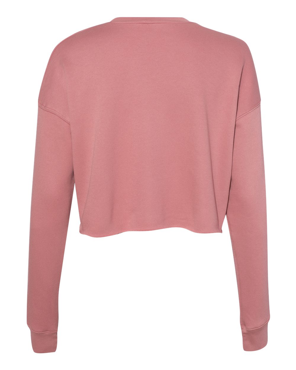 Women's Crop Crew Fleece - Back - B53206273 - Mauve
