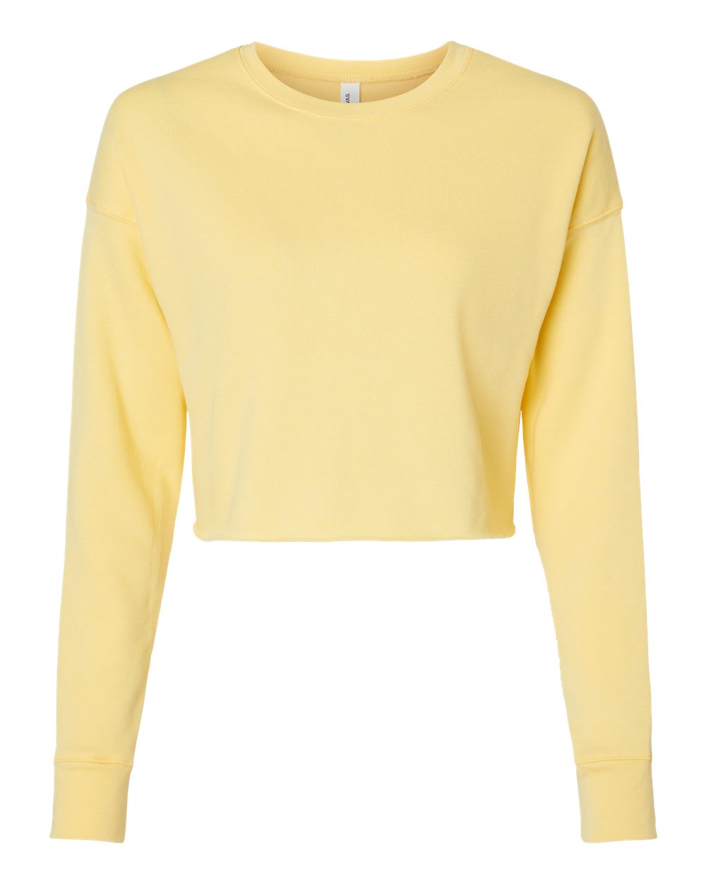 Women's Crop Crew Fleece - Front - B53206123 - Yellow