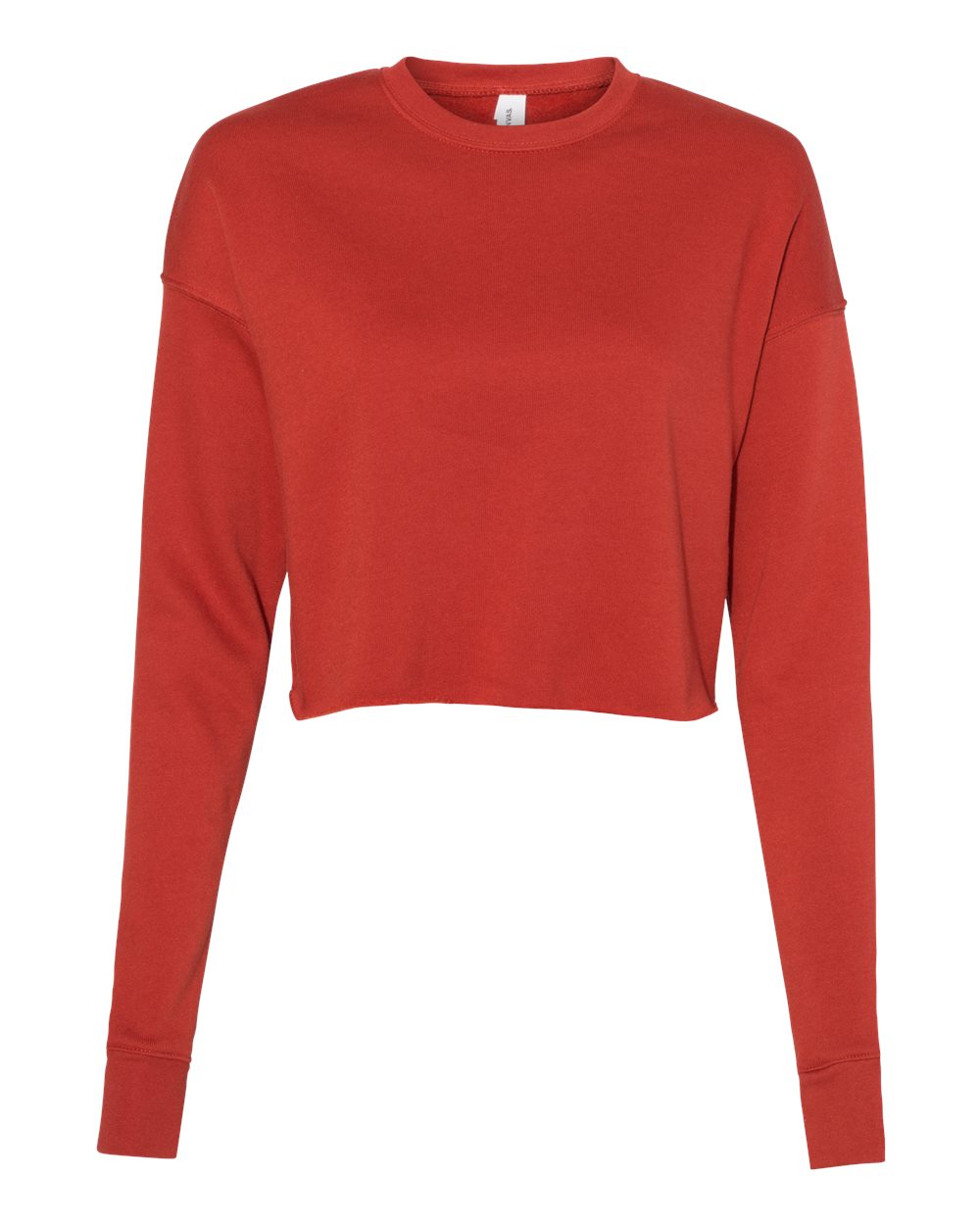 Women's Crop Crew Fleece - Front - B53206203 - Brick