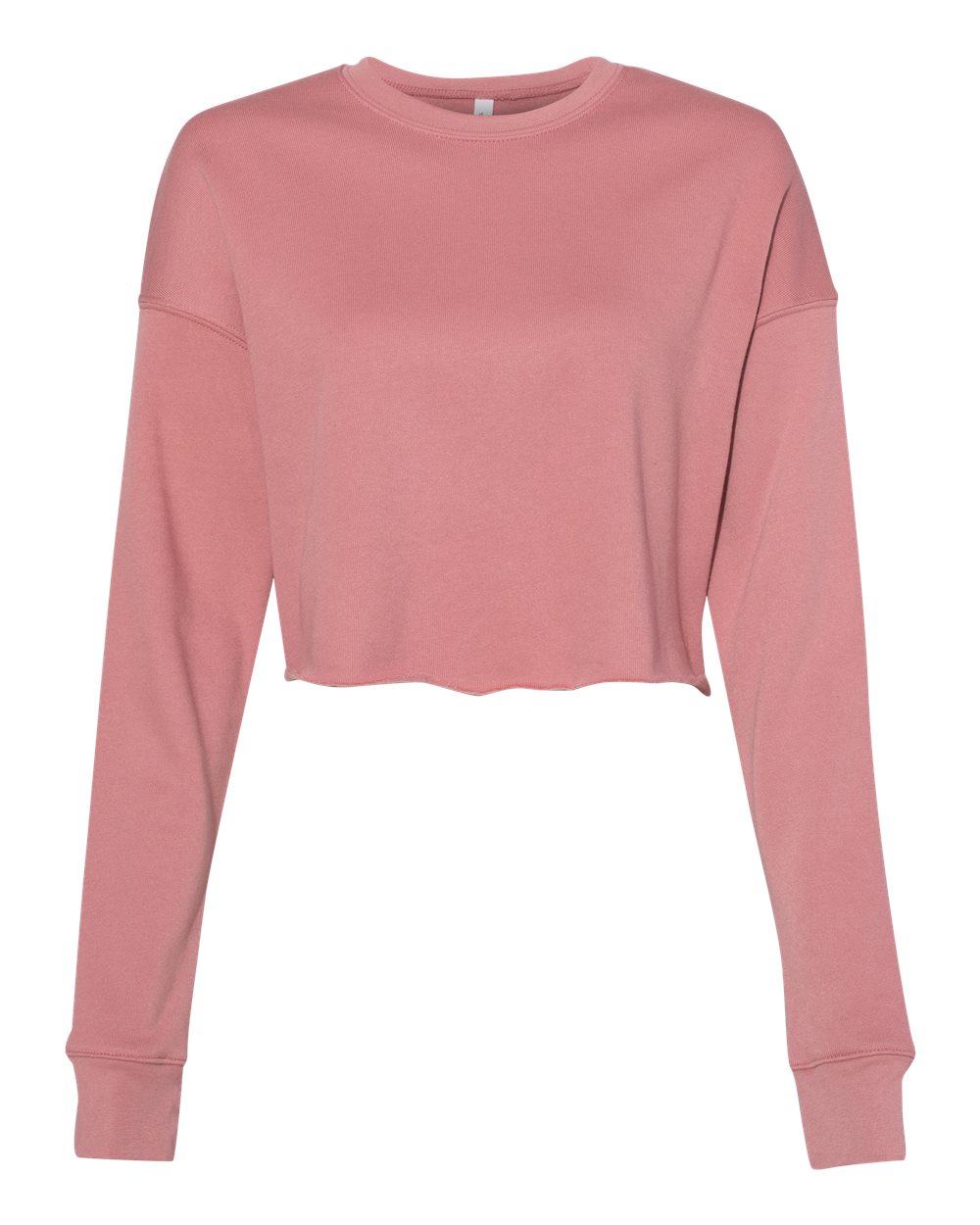 Women's Crop Crew Fleece - Front - B53206273 - Mauve