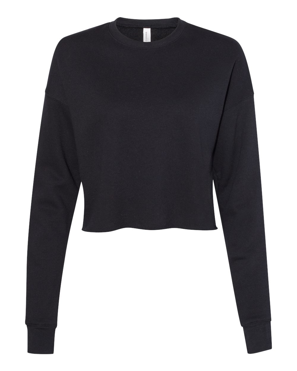 Women's Crop Crew Fleece - Front - B53206503 - Black