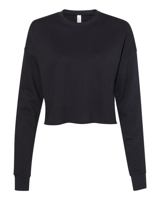Women's Crop Crew Fleece - Front - B53206503 - Black