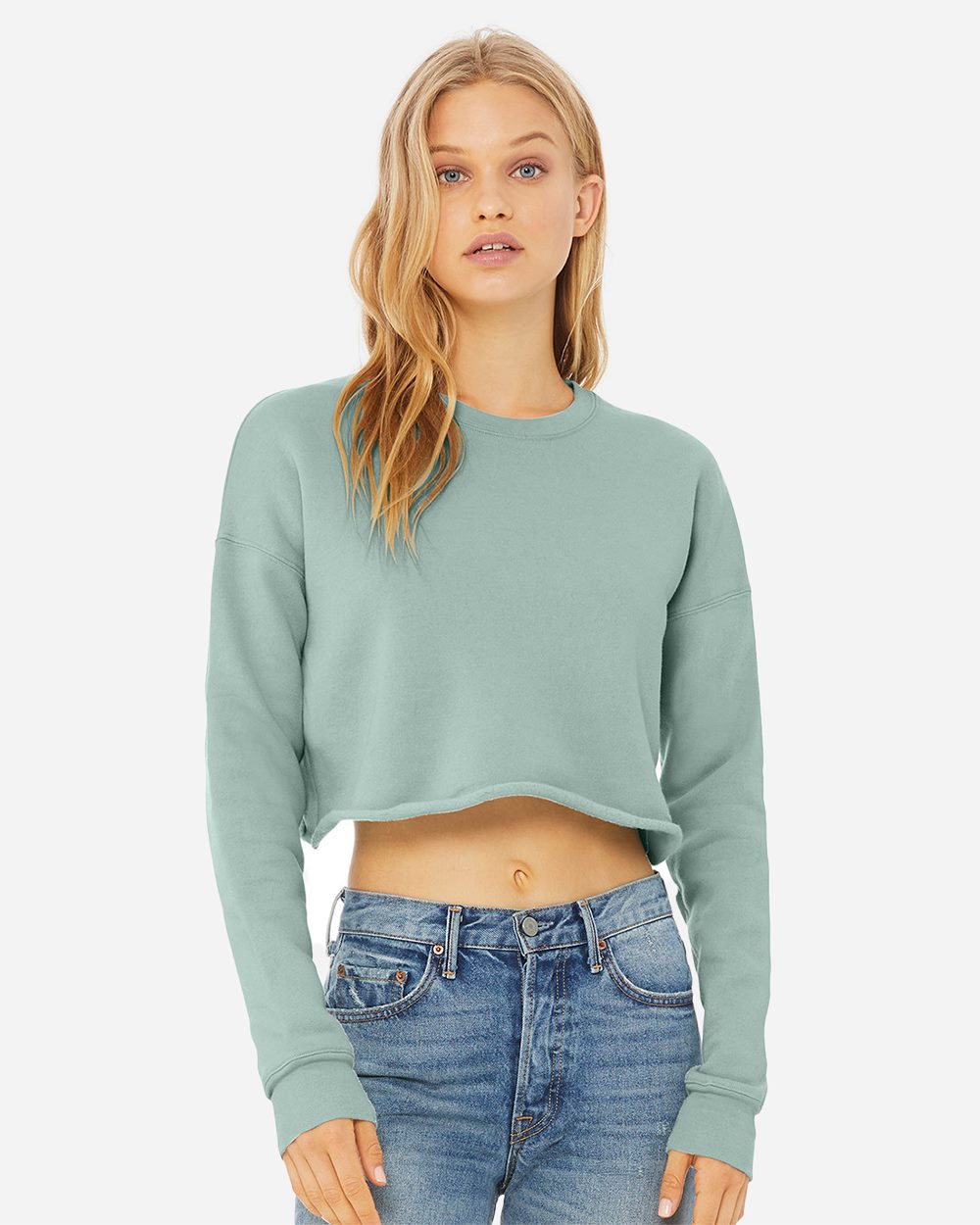 Women's Crop Crew Fleece - styleImage