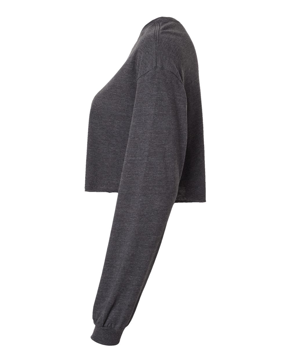 Women's FWD Fashion Crop Long Sleeve Tee - DirectSide - B10306593 - Dark Grey Heather