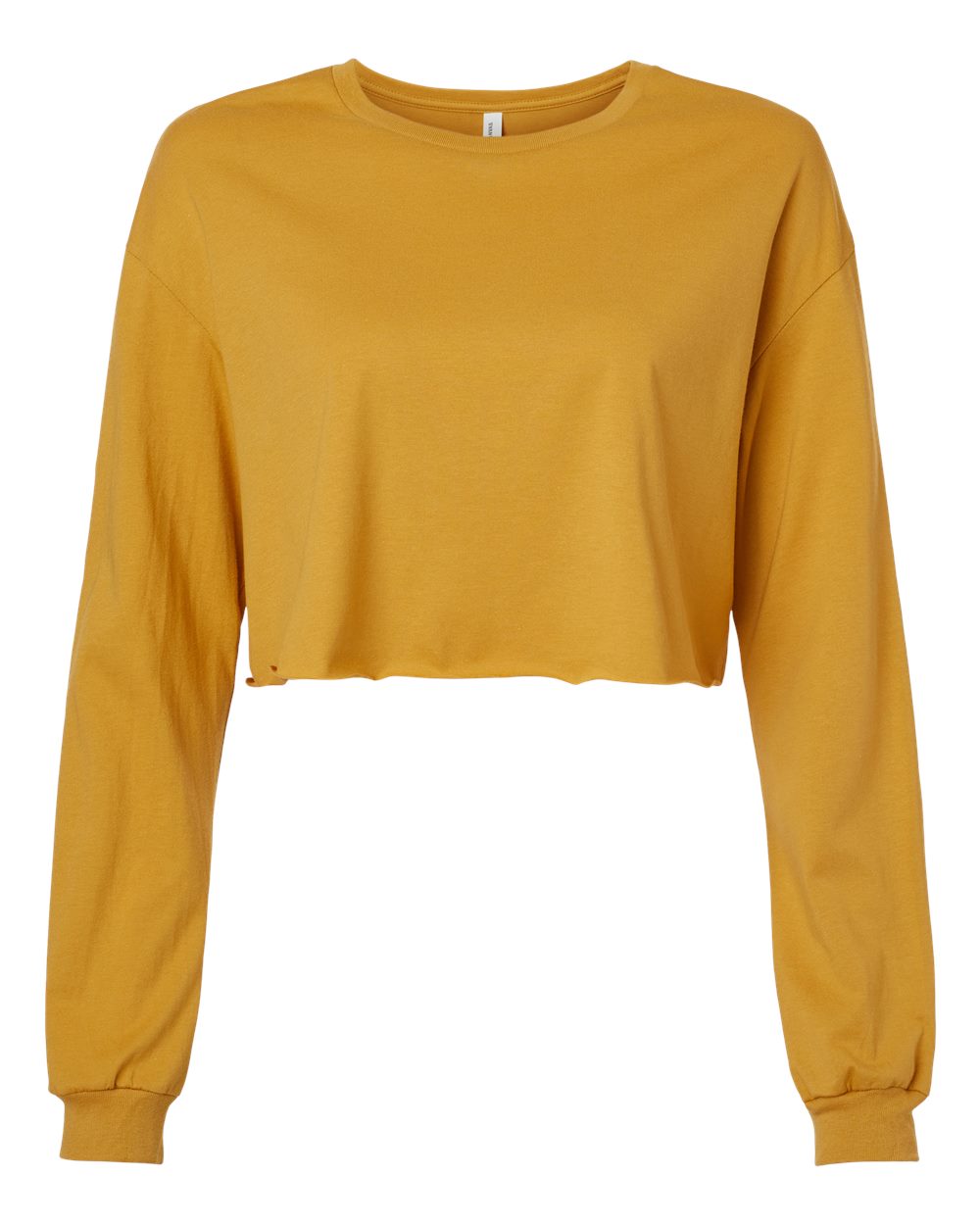 Women's FWD Fashion Crop Long Sleeve Tee - Front - B10306143 - Mustard
