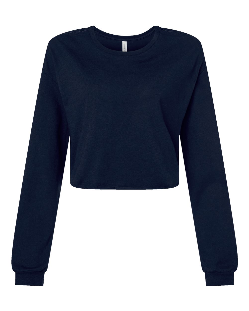 Women's FWD Fashion Crop Long Sleeve Tee - Front - B10306653 - Navy
