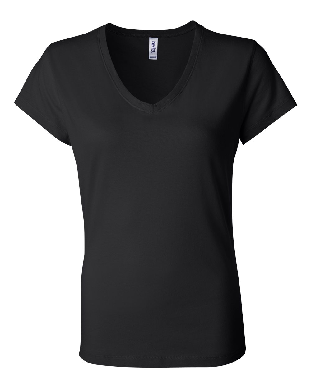 Women’s Jersey V-Neck Tee - Front - B53306503 - Black