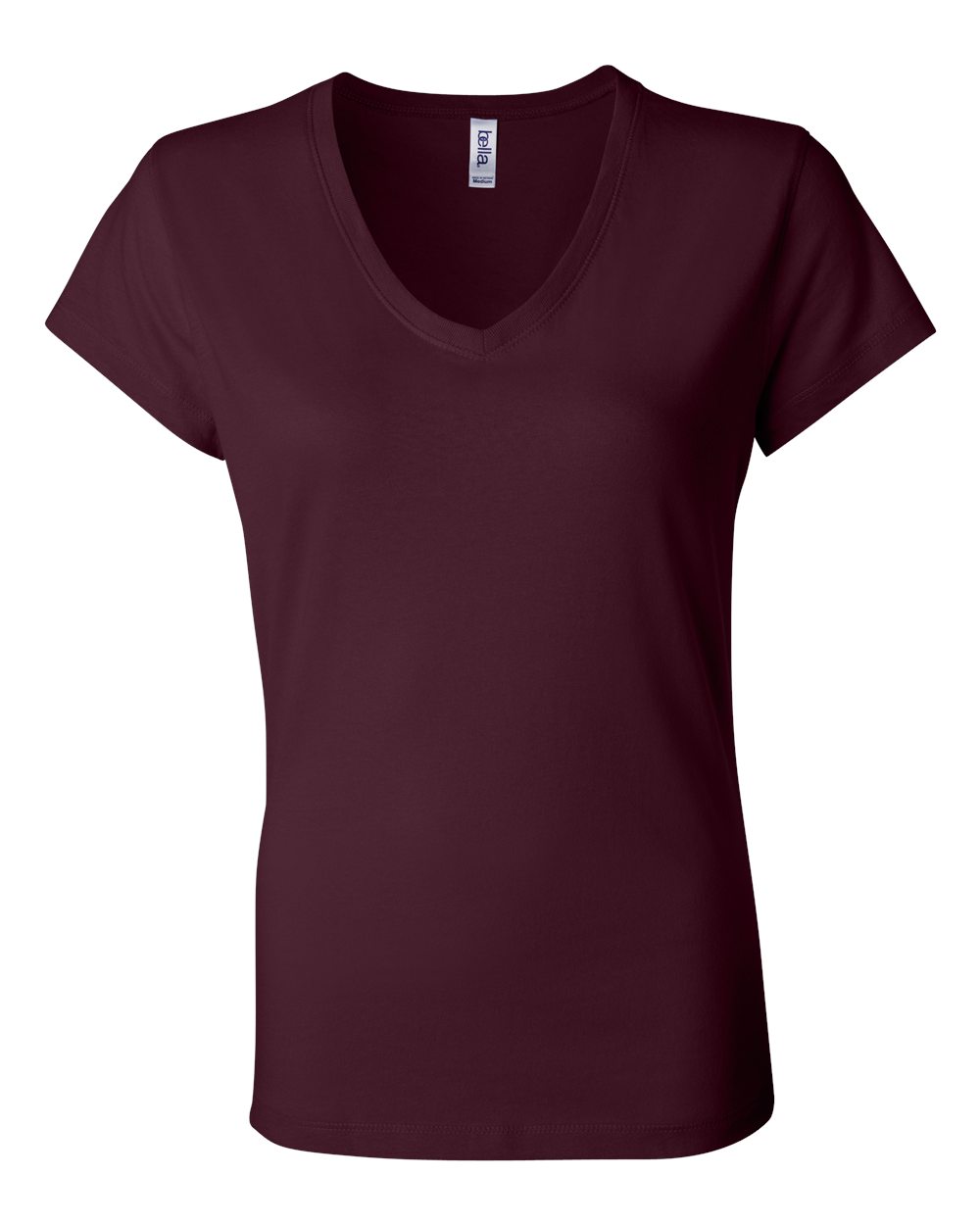 Women’s Jersey V-Neck Tee - Front - B53306533 - Maroon